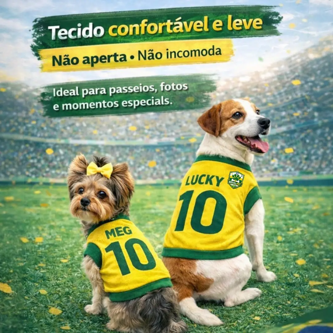 Roupinha Pet Brasil - Tecido confortável e leve